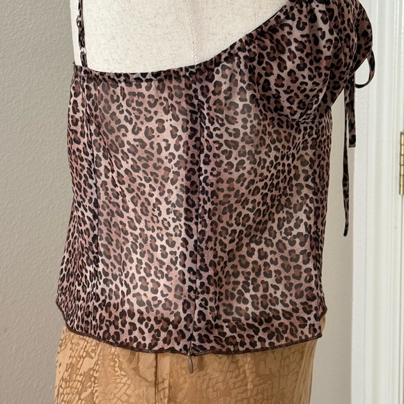 Leopard Print Sheer Bustier Cami - Brown/Black Sell As A Set - Picture 3 of 4